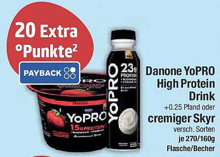 Danone YoPRO High Protein Drink und cremiger Skyr