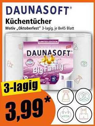 DAUNASOFT Küchentücher 3-lagig - Oktoberfest Edition