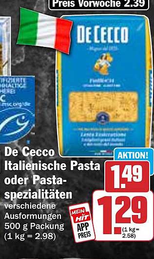 De Cecco Italienische Pasta oder Pasta-Spezialitäten 500 g