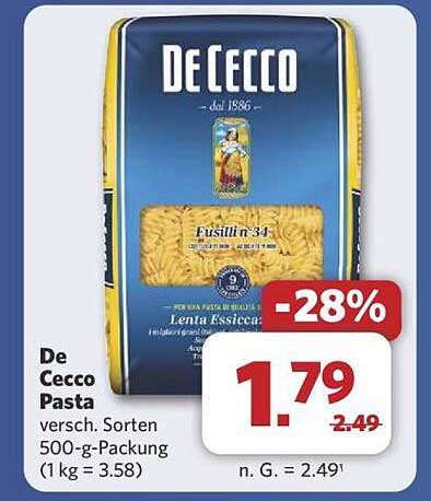 De Cecco Pasta – verschiedene Sorten 500-g-Packung