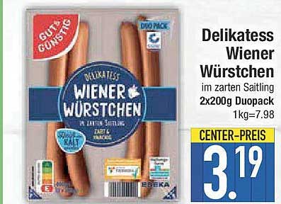 Delikatess Wiener Würstchen 2x200g Duopack