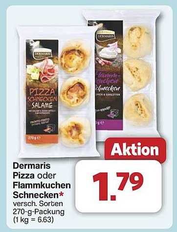 Dermaris Pizza oder Flammkuchen Schnecken 270 g-Packung