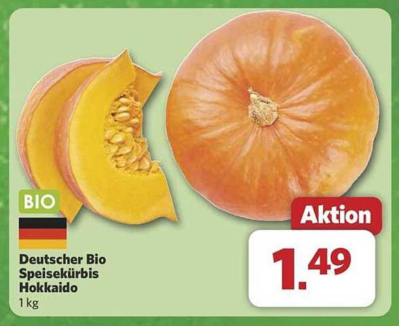 Deutscher Bio Speisekürbis Hokkaido 1 kg