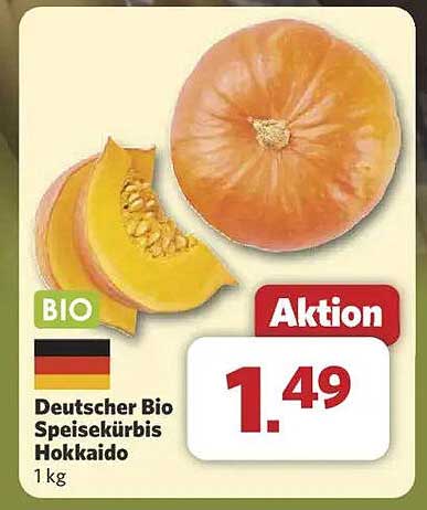 Deutscher Bio Speisekürbis Hokkaido, 1 kg