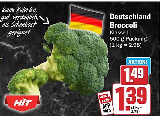 Deutschland Broccoli Klasse I 500 g Packung