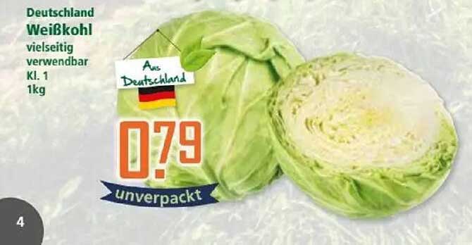 Deutschland Weißkohl vielseitig verwendbar Kl. 1 1kg