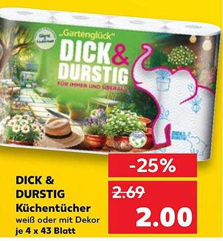 DICK & DURSTIG Küchentücher 4 x 43 Blatt