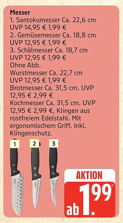 Die besten Küchenmesser ab 1,99 €