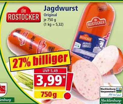 die ROSTOCKER Jagdwurst 750 g