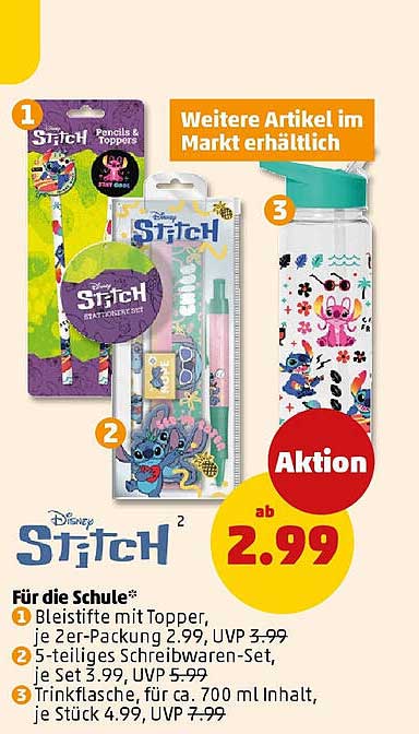 Disney Stitch Bleistifte mit Topper und Schreibwaren-Set