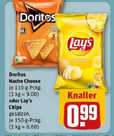 Doritos Nacho Cheese oder Lay's Chips - Knaller Preis!