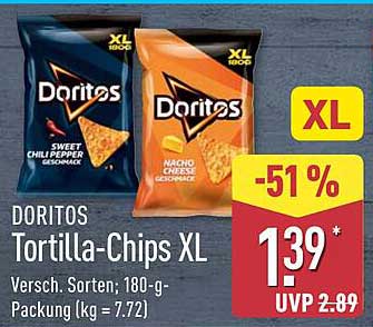 DORITOS Tortilla-Chips XL - Verschiedene Sorten, 180-g-Packung