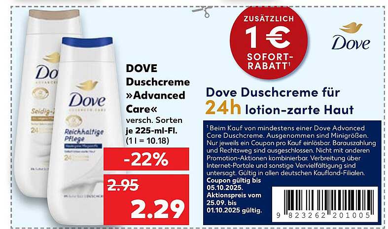 Dove Duschcreme »Advanced Care« – jetzt im Angebot!