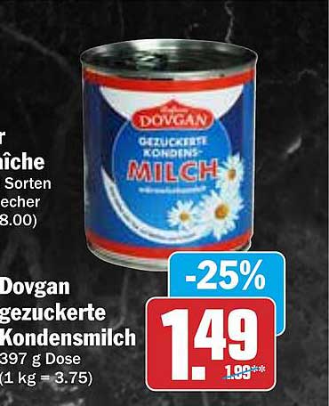 Dovgan gezuckerte Kondensmilch