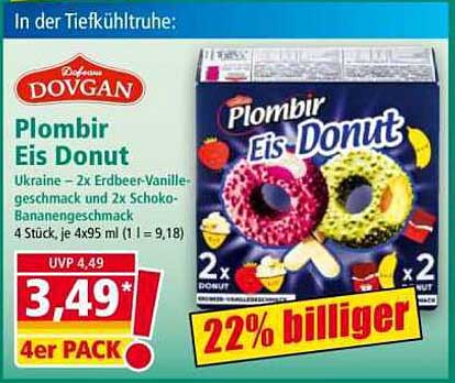 Dovgan Plombir Eis Donut 4er Pack