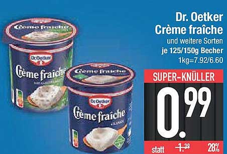 Dr. Oetker Crème fraîche und weitere Sorten je 125/150g Becher
