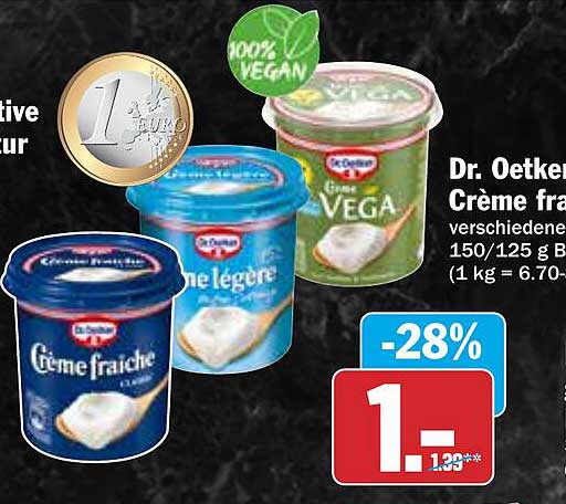 Dr. Oetker Crème fraîche verschiedene Sorten 150/125 g