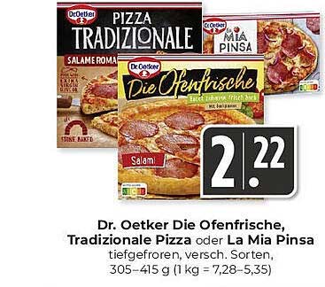 Dr. Oetker Die Ofenfrische, Traditionale Pizza oder La Mia Pinsa