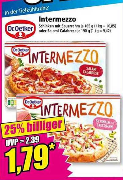 Dr. Oetker Intermezzo - Schinken mit Sauerrahm oder Salami Calabrese