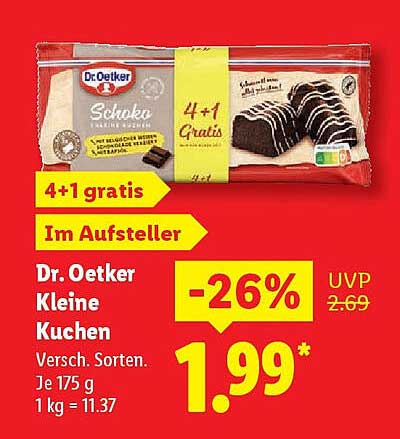 Dr. Oetker Kleine Kuchen 4+1 gratis