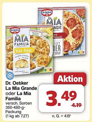 Dr. Oetker La Mia Grande oder La Mia Familia - verschiedene Sorten