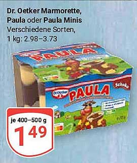 Dr. Oetker Marmorette, Paula oder Paula Minis - Verschiedene Sorten