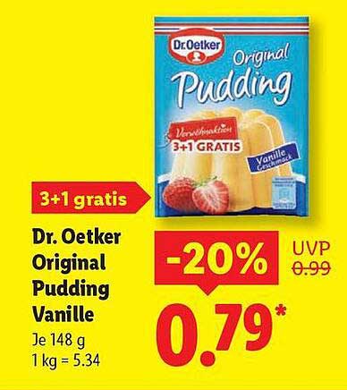 Dr. Oetker Original Pudding Vanille 148 g – 3+1 gratis