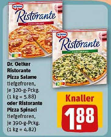 Dr. Oetker Ristorante Pizza Salame oder Pizza Spinaci