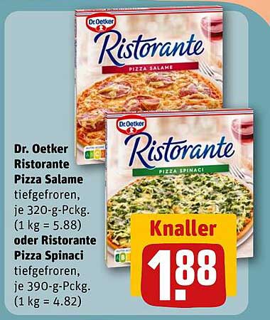Dr. Oetker Ristorante Pizza Salame oder Pizza Spinat