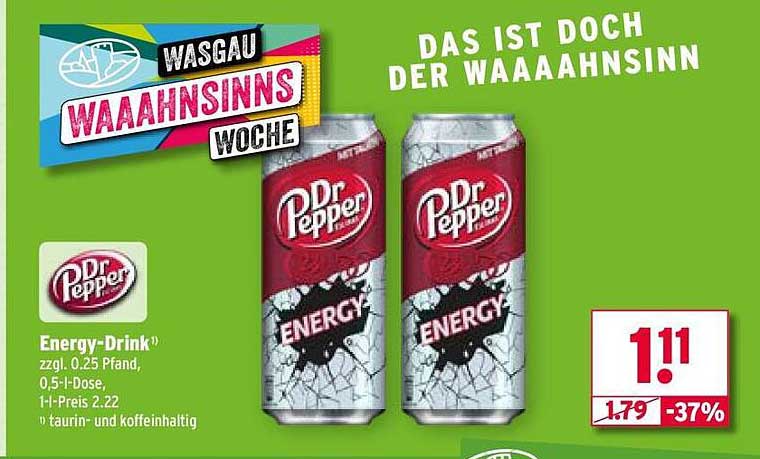 Dr Pepper Energy-Drink 0,5l Dose