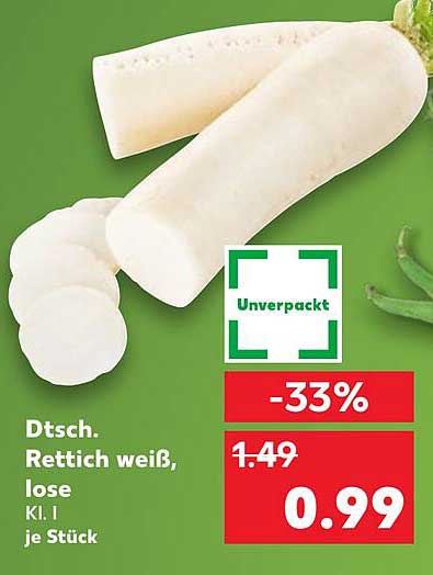 Dt. Rettich weiß, lose - nur 0,99 €