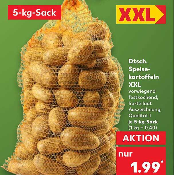 Dt. Speisekartoffeln XXL 5-kg-Sack für nur 1,99 €