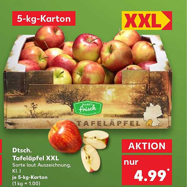 Dt. Tafeläpfel XXL im 5-kg-Karton