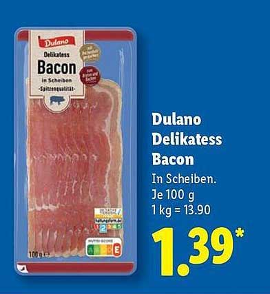 Dulano Delikatess Bacon in Scheiben