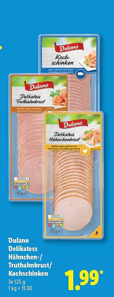 Dulano Delikatess Hähnchen-/Truthahnbrust/Kochschinken