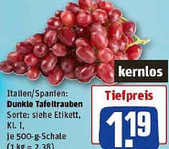 Dunkle Tafeltrauben, kernlos - Italien/Spanien