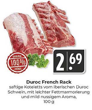 Duroc French Rack - saftige Koteletts vom iberischen Duroc Schwein