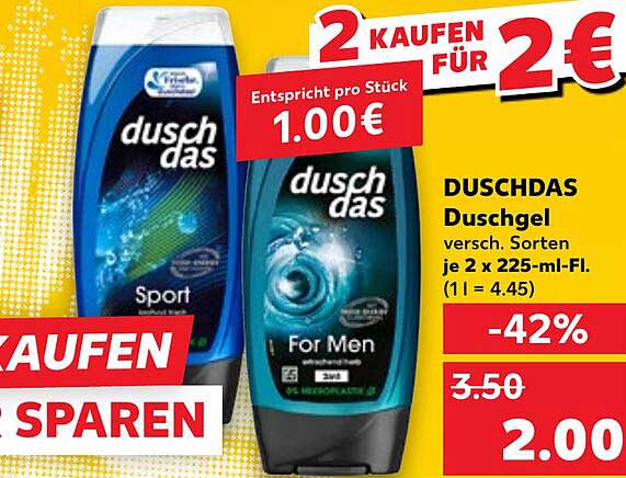 DUSCHDAS Duschgel - 2 für 2 €