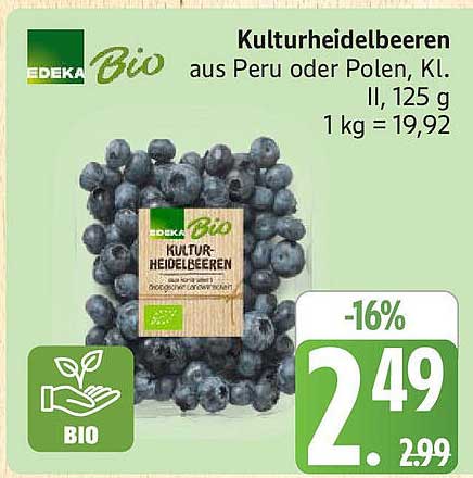 EDEKA Bio Kulturheidelbeeren 125 g