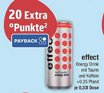 effect Energy Drink mit Taurin und Koffein je 0,33l Dose