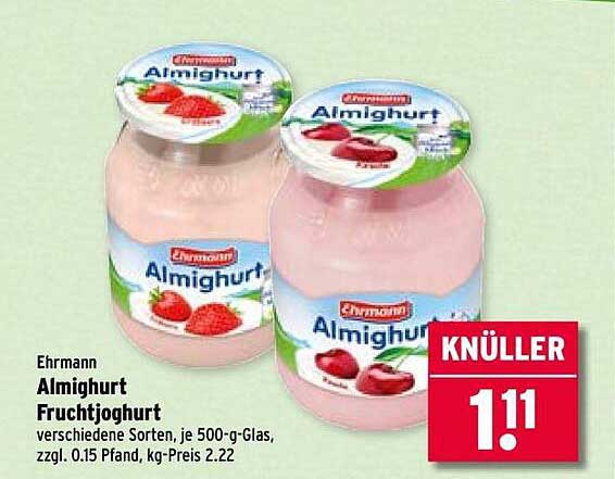 Ehrmann Almighurt Fruchtjoghurt 500-g-Glas