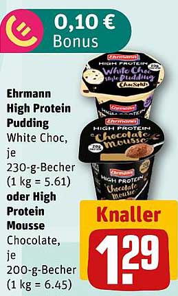 Ehrmann High Protein Pudding und Mousse – jetzt zum Knallerpreis!