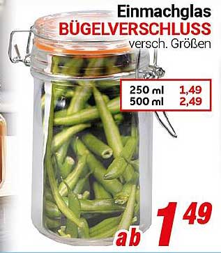 Einmachglas mit Bügelverschluss in verschiedenen Größen