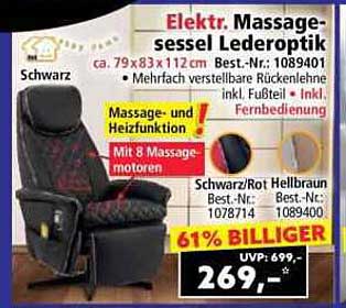 Elektrischer Massagesessel Lederoptik