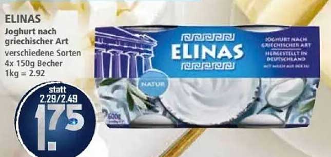 ELINAS Joghurt nach griechischer Art 4x150g Becher