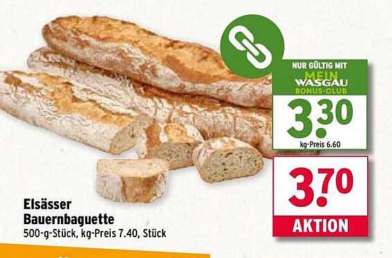 Elsässer Bauernbaguette 500-g Stück zum Aktionspreis