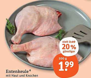 Entenkeule mit Haut und Knochen