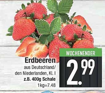 Erdbeeren aus Deutschland/Niederlanden, Kl. I – 400g Schale