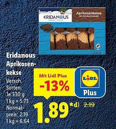 Eridanous Aprikosenkekse 330 g