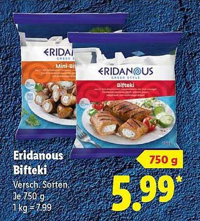 Eridanous Bifteki 750 g - Verschiedene Sorten